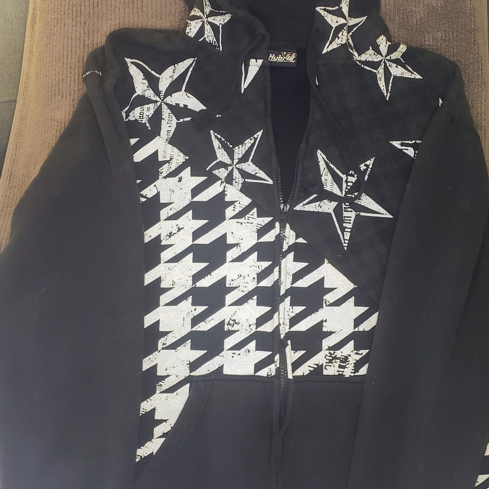 Stylish Black and White Star Hoodie